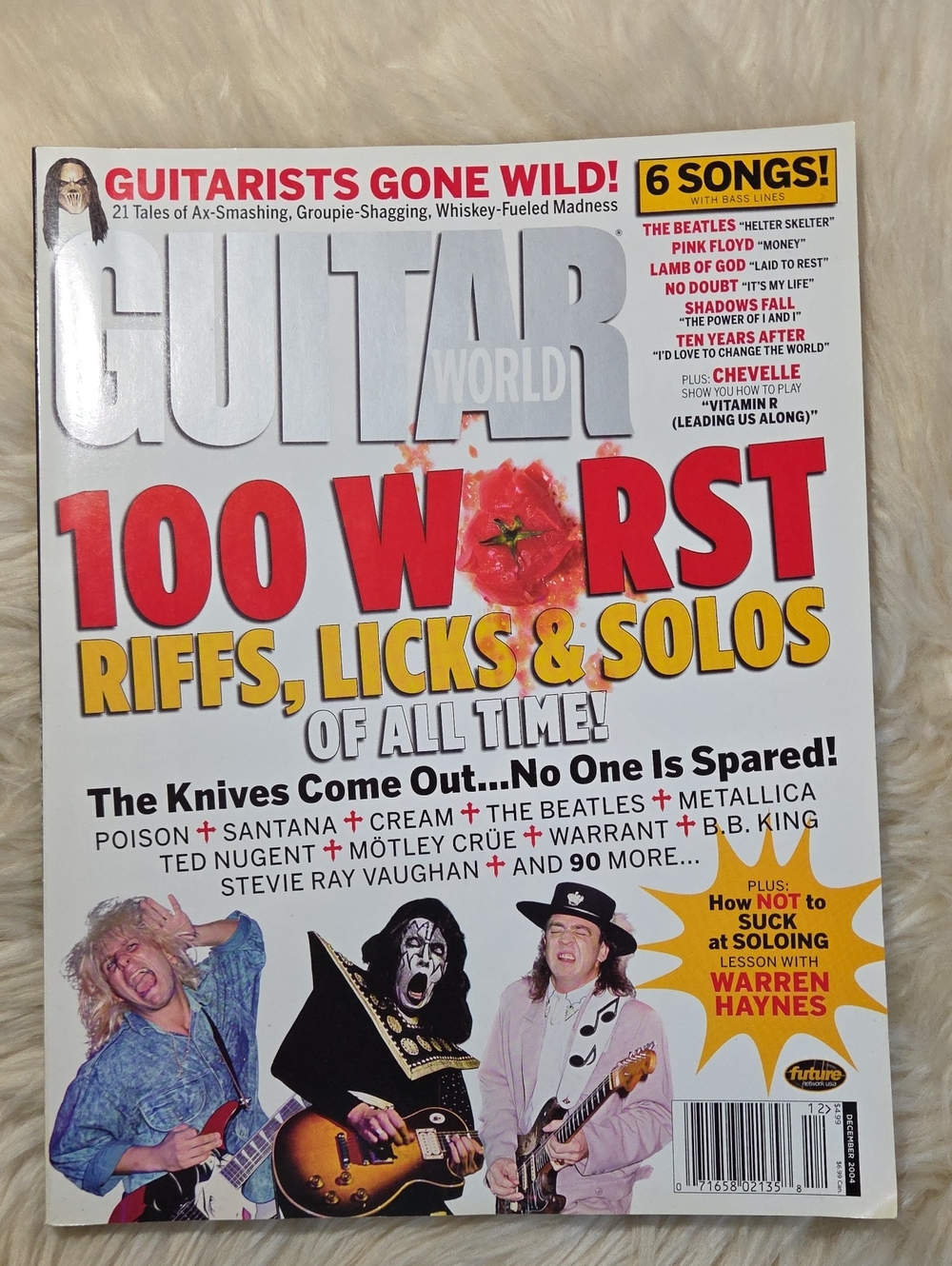 Guitar World Dec 2004 Magazine Coheed Cambria Poster Metallica Pink Floyd